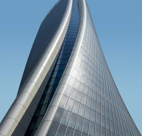 Spiraling hotel building