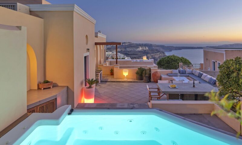 Aria Hotels - Archipel Mansions Jacuzzi at nightfall twilight